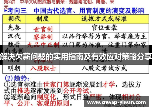 解决欠薪问题的实用指南及有效应对策略分享 解决欠薪问题的实用指南及有效应对策略分享